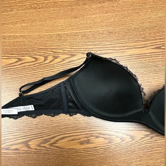 Victoria’s Secret Dream Angels Padded Lined No Wire Black Lace Bra 36B - Picture 7 of 8